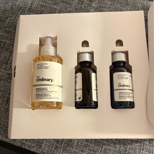 The Ordinary Cleanser & Exfoliant Set with White and Brown Bottles